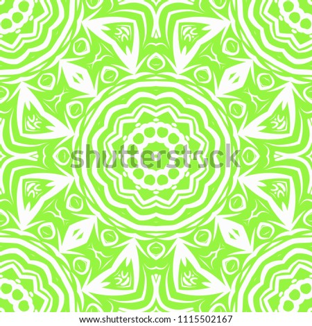 Floral Geometric Pattern with hand-drawing Mandala. Vector super illustration. For fabric, textile, bandana, scarg, ornament print