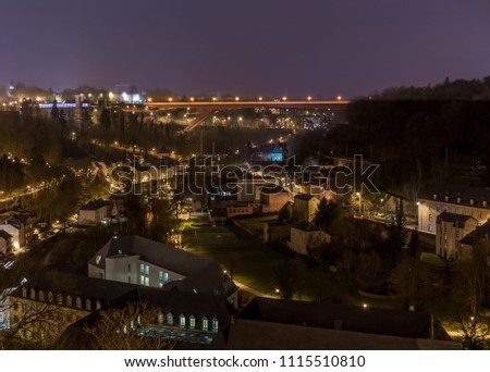 Pictures taken at night with long exposure in Luxembourg city