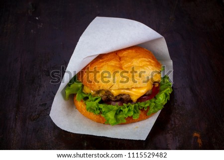 Burger with cutlet and cheese