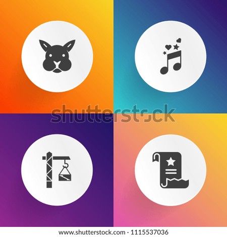 Modern, simple vector icon set on gradient backgrounds with card, business, clef, office, hare, animal, treble, work, hammer, rabbit, screwdriver, baby, happy, web, internet, bunny, message, key icons