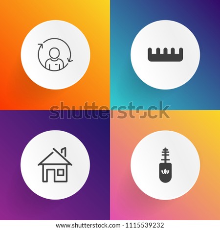 Modern, simple vector icon set on gradient backgrounds with report, beauty, eyelash, management, house, girl, brush, female, estate, hairstyle, home, rotation, applicator, white, construction icons