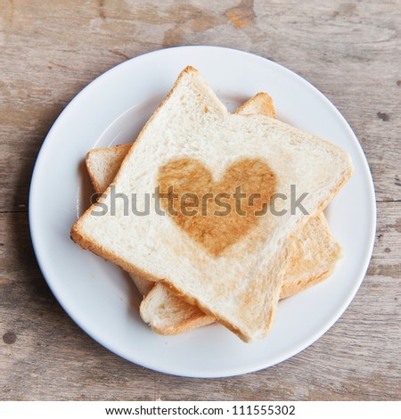 toasted bread with heart