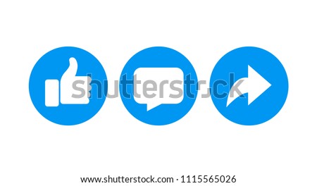 Vector like comment share icon set. Royalty-Free Stock Photo #1115565026