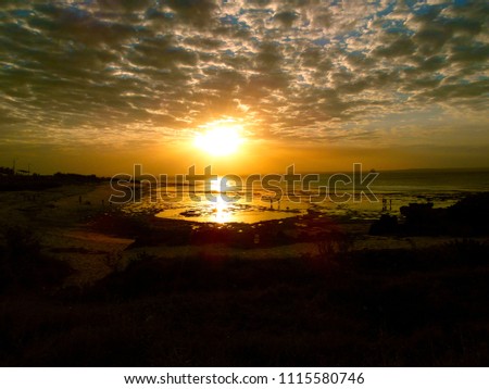 Sunset in a beautiful beach 