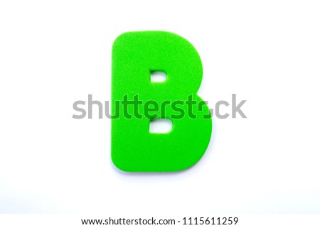 Green letter B over a white background.