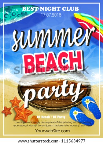 Vector Summer Beach Party Flyer Design