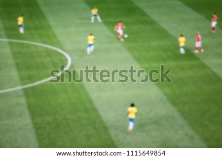  The blur background of football,Blurred football match