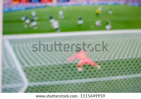  The blur background of football,Blurred football match