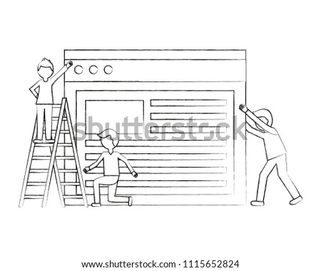 man in stairs business people working website teamwork