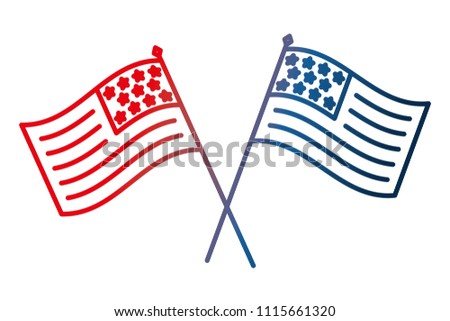 crossed flags united states symbol