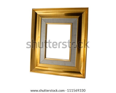 gold picture frame  isolated on white