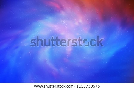 Light Blue, Red vector background with galaxy stars. Blurred decorative design in simple style with galaxy stars. Pattern for astrology websites.