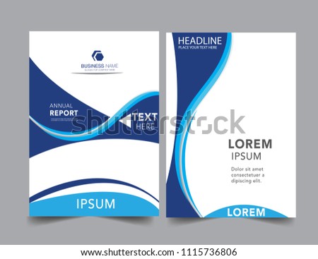 Abstract blue geometric colorful report cover Business Book Cover Design Template in A4. Annual report.