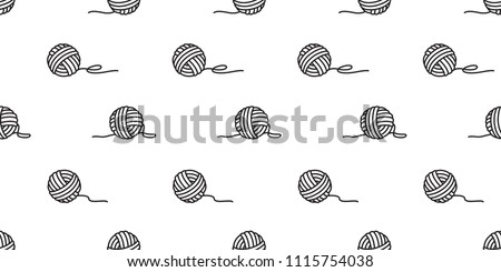 yarn ball seamless pattern vector balls of yarn knitting needles background wallpaper isolated Royalty-Free Stock Photo #1115754038