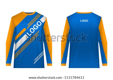 Templates jersey for sublimation print. Sportswear design. Design for competition, team wearing, training.