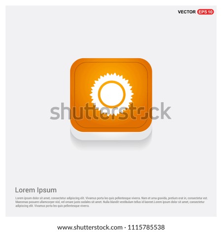 Sun Icon Orange Abstract Web Button - Free vector icon