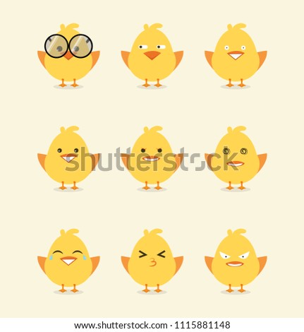 Emoticon collection of baby chick