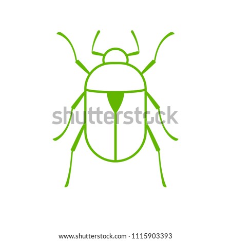 Rose Chafer outline icon. Lawn Pest Control Clipart image isolated on white background