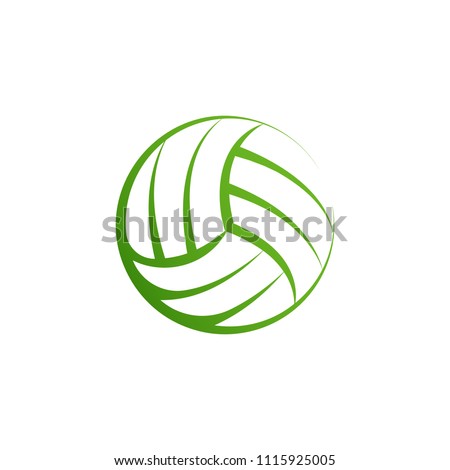 Volleyball logo element, vector volley ball icon, isolated sport sign template. Summer beach ball, vector illustration on white background.