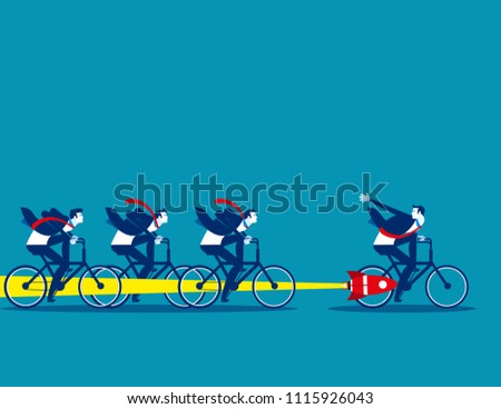Buisness team and competition, Concept business vector illustration, Flat business cartoon, Overcome, Achieve success, Competitive, Performance. Royalty-Free Stock Photo #1115926043