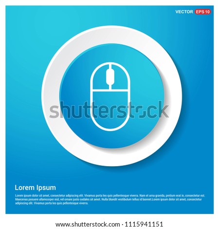 Computer mouse icon Abstract Blue Web Sticker Button - Free vector icon