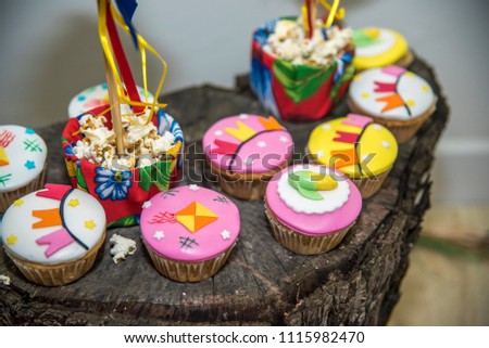 Cupcake with Junina Party Theme