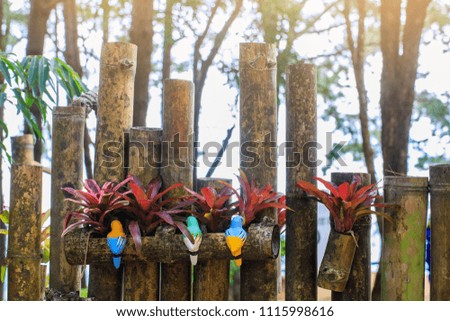 Clay bird dolls for decorative in garden