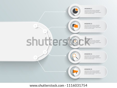 Abstract digital five options. Vector illustration can be used for workflow layout infographic, diagram, number, web design.