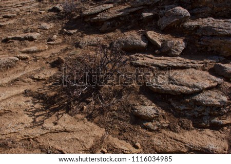 Panoramic View Baga Gazriin Chuluu, Mongolia,Rock Formations and Stacked Stones on Granite Hilltops