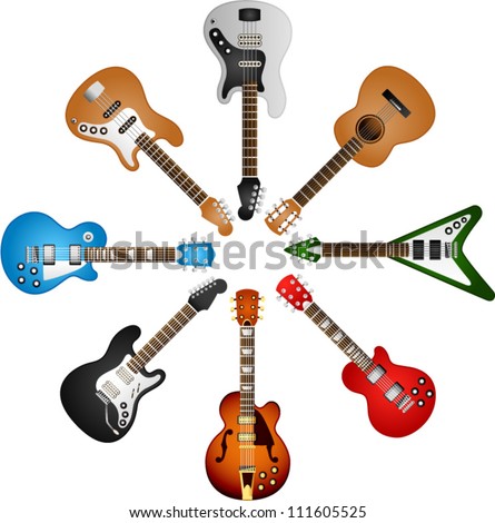 vector guitars circle