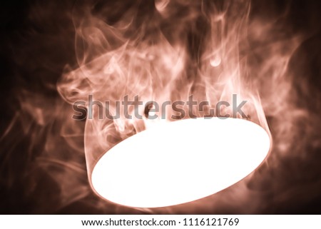 color lamp smoke on dark background