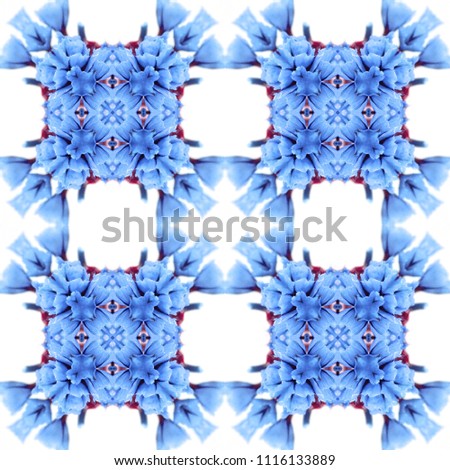 Abstract flowers seamless pattern background. Kaleidoscope from flowers. 