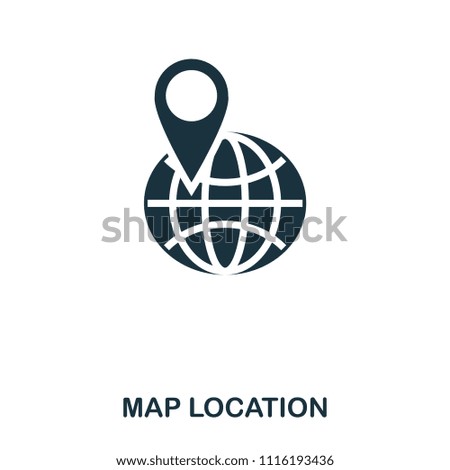 Map Location icon. Mobile app, printing, web site icon. Simple element sing. Monochrome Map Location icon illustration.