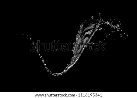 Water Splash On  Black background
