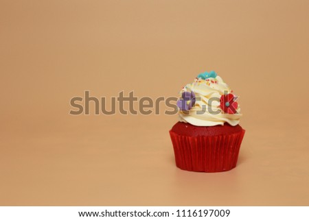 Birthday Cake On Color For The Background