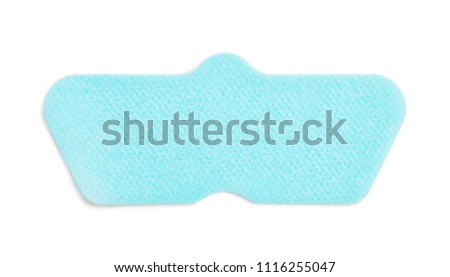 Top view of cleansing nose pore patch strip isolated on white