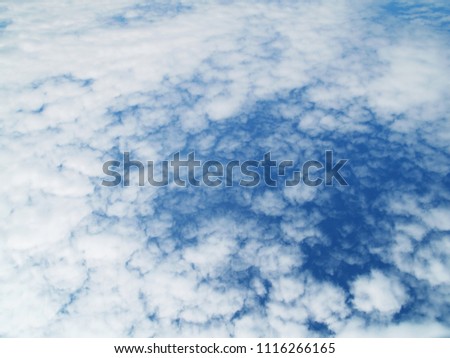 Sky. The clouds. View from a height. Air. Summer. Ocean, sea, water. Heaven