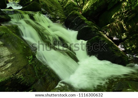 Long exposure of a waterfall at Watersmeet in Devon