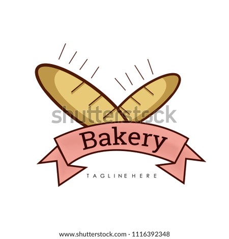 two bread Bakery Food logo icon vector illustration