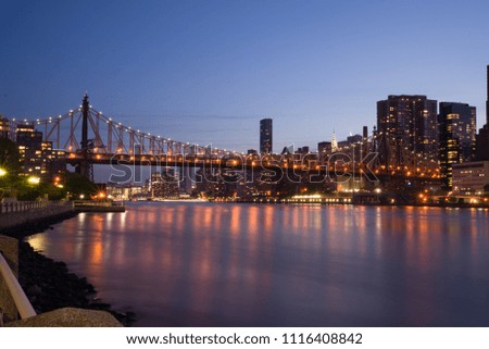 Manhattan, New York skyline at dusk