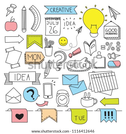 Creative business themed in doodle style illustration