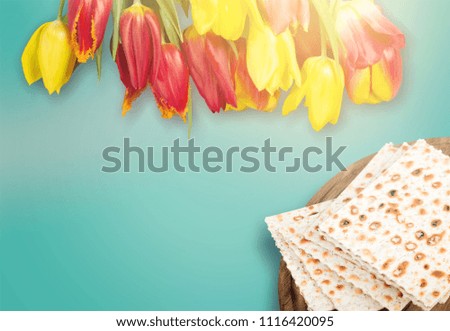 Jewish matza and flower