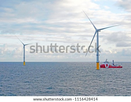 Wind Turbine erection for offshore sea ocean
 Royalty-Free Stock Photo #1116428414