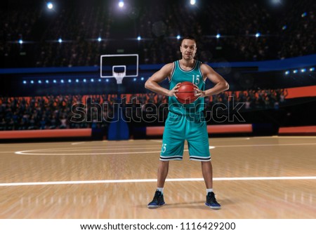 basketball player standing on basketball court