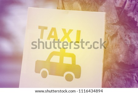 Taxi sign ,taxi parking mark