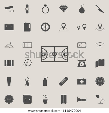 Basketball field icon. Detailed set of  Minimalistic  icons. Premium quality graphic design sign. One of the collection icons for websites, web design, mobile app on colored background
