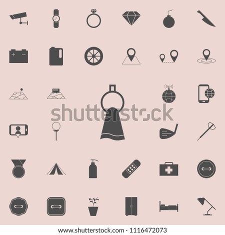 towel on a hanger icon. Detailed set of  Minimalistic  icons. Premium quality graphic design sign. One of the collection icons for websites, web design, mobile app on colored background