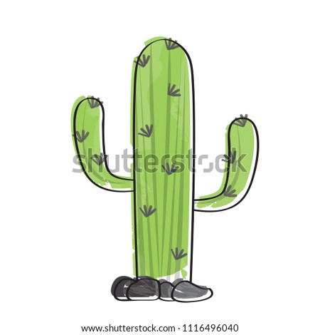Isolated retro cactus icon