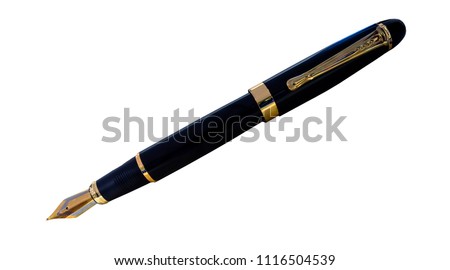 Close up of fountain pen Royalty-Free Stock Photo #1116504539