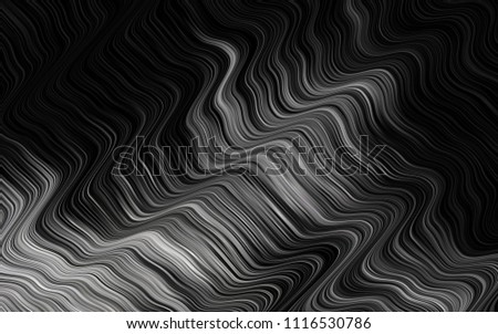 Dark Black vector background with liquid shapes. Shining illustration, which consist of blurred lines, circles. The elegant pattern for brand book.